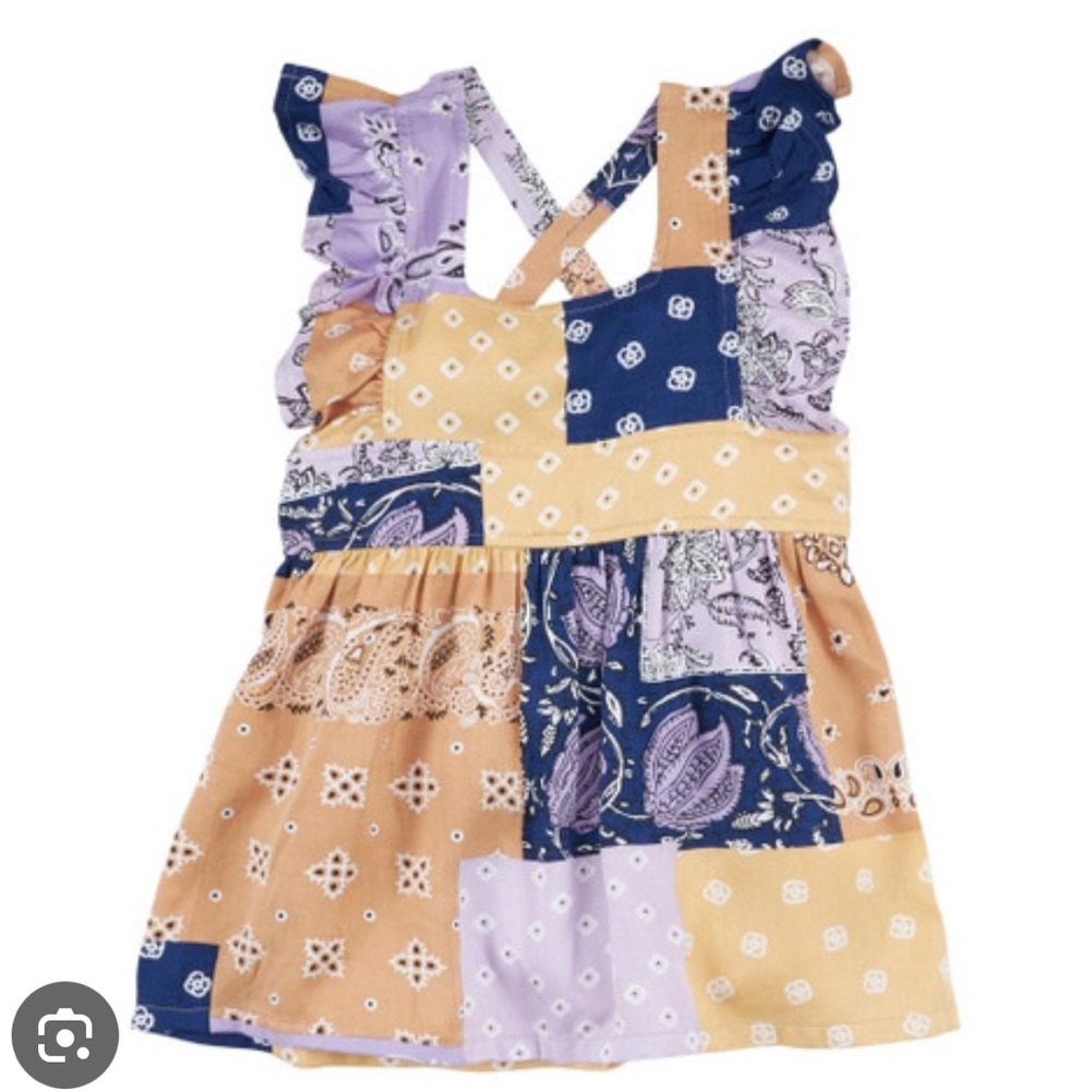 Wrangler Kids Patchwork Dress - Blue, Purple, Yellow